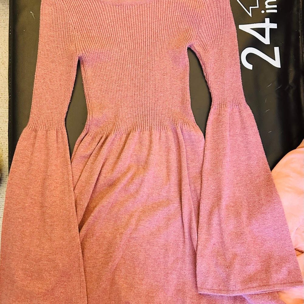 American Eagle Outfitters Pink Bell Sleeve Dress
